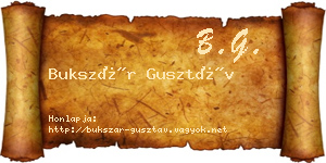 Bukszár Gusztáv névjegykártya